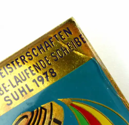 #e6324 Abzeichen - EM Suhl - Wurftaube - Laufende Scheibe - 1978