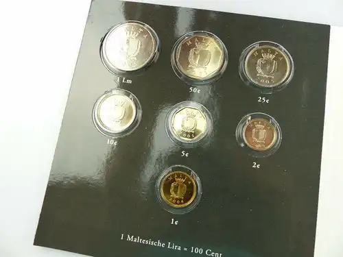 #e7366 Malta Kursmünzensatz Maltesische Lira und Euro Münzen Europäische Währung