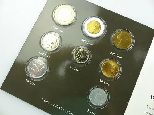 #e7367 Italien Kursmünzensatz Italienische Lira und Euro Münzen