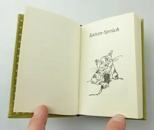 e10680 Minibuch Katzen Hund und Pferdesprüch Leipzig 1987 Buchverlag Der Morgen
