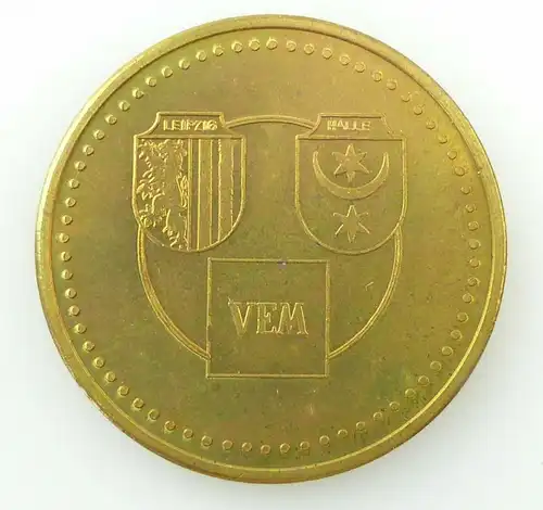 e10658 DDR Medaille VEB Starkstrom Anlagenbau Leipzig Halle VEM goldfarben