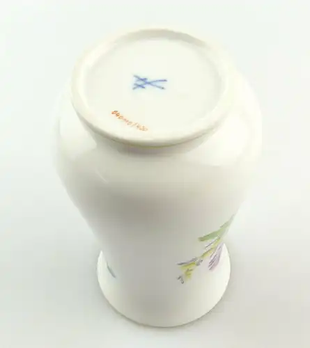 #e4244 Tolle Blumenvase Meissen Porzellan Blumen mit Goldrand 1. Wahl