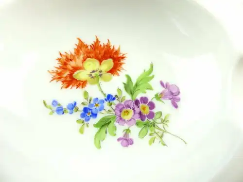 #e4241 Meissen Porzellan Aschenbecher mit Blumen und Goldrand 1. Wahl