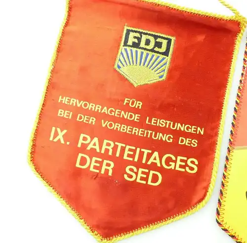E10825 4 alte Wimpel 30 Jahre GST Parteitag SED FDJ ASK Vorwärts Potsdam DDR