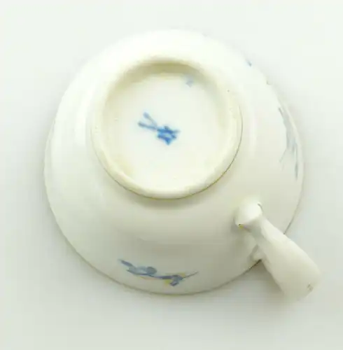 E10842 Meissen Mokkatasse mit Untertasse Mokkagedeck 2 teilig Blumen und Gold