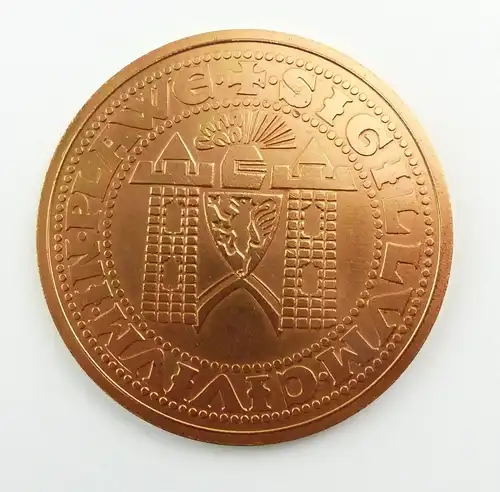 e9139 Medaille 750 Jahre Stadt Plauen Vogtland 25 Jahre DDR bronzefarben