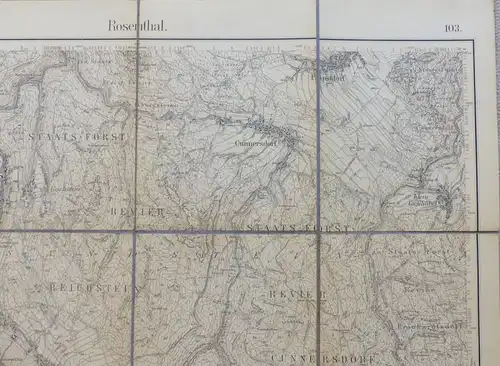 E10183 Original alte Landkarte von 1911 Rosenthal Papstdorf Langenhennersdorf