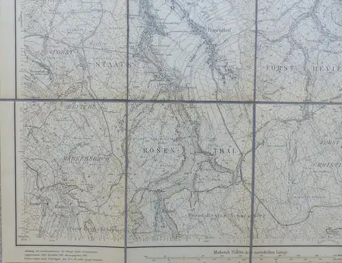 E10183 Original alte Landkarte von 1911 Rosenthal Papstdorf Langenhennersdorf