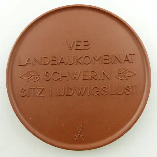 Meissen Medaille: VEB Landbaukombinat Schwerin Sitz Ludwigslust e1600