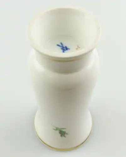 E10901 Meissen Porzellan Vase Rote Rose und Goldrand 2 Wahl