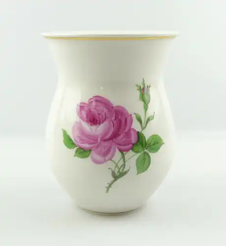 E10891 Meissen Porzellan Vase Rote Rose und Gold Dekor 2 Wahl