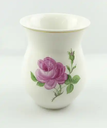 E10891 Meissen Porzellan Vase Rote Rose und Gold Dekor 2 Wahl