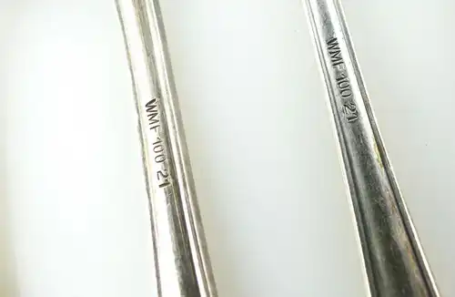 E10950 6 versilberte Kuchengabeln von WMF 90er Silberauflage