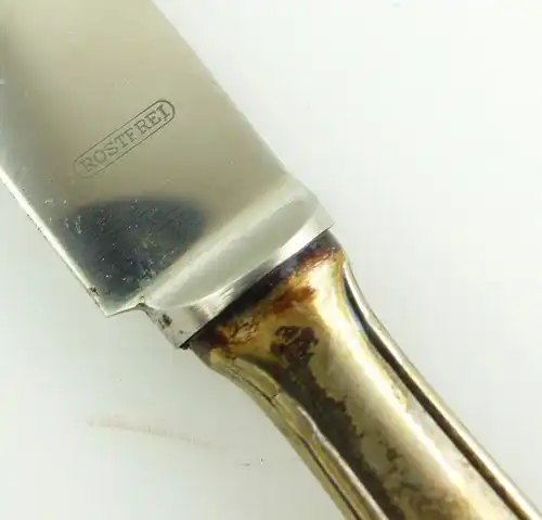 e11050 1 Messer mit Griff aus 800er Silber und Monogramm Halbmond und Krone