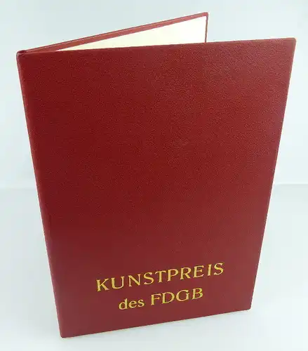 rote Urkundenmappe Kunstpreis des FDGB Orden2368