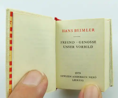 Minibuch: Hans Beimler Freund Genosse unser Vorbild , Leipzig 1979 / r623