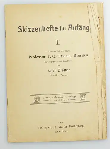 e11068 Professor Thieme und Elßner Skizzenhefte für Anfänger I von 1904