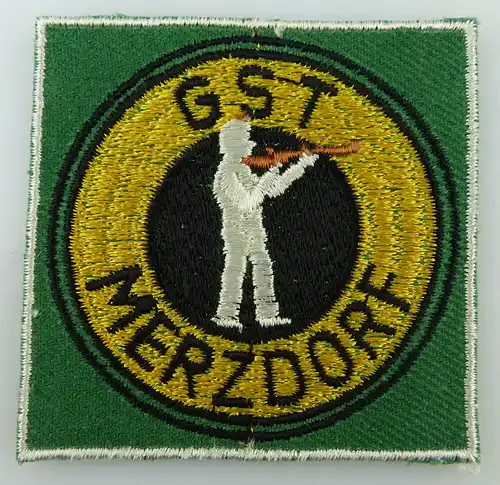 GST Abzeichen: GST Merzdorf, Aufnäher gestickt, ausgestanzt, besäumt, GST198-2