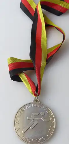 Medaille Wehrspartakiade der GST Halle 1985 r383