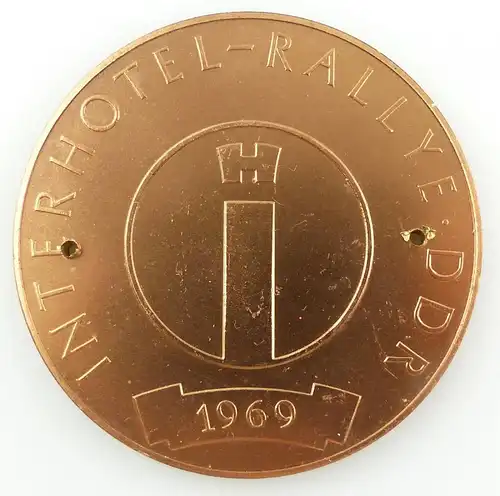 e11100 Original alte Medaille DDR Rallye Interhotel Berolina 1969
