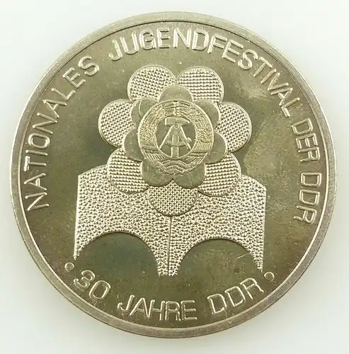 E11147 Original alte Medaille Nationales Jugendfestival der DDR 30 Jahre DDR