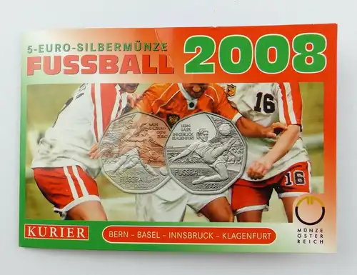 #e7388 5-Euro-Silbermünze von 2008 Münze Österreich Fußball 800/1000 8g Silber