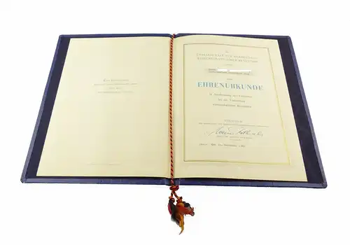 #e6680 DDR Ehrenurkunde Kreisvorstand Prenzlauer Berg, verliehen 1960 Berlin