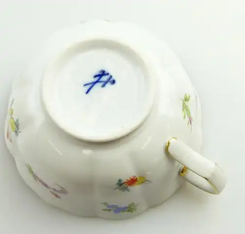 E11227 Meissen Kaffee Tee Gedeck Knaufzeit Streublümchen mit Goldrand 1 Wahl