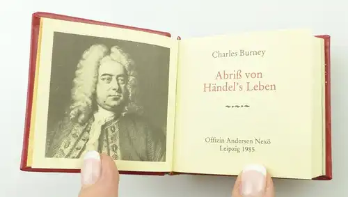 e11239 Minibuch Abriß von Händels Leben Charles Burney Leipzig 1985 Auflage 1