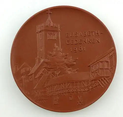 #e3740 Meissen Medaille Elisabeth - Gedenken 1981 Hl. Elisabeth von Thüringen