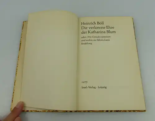 Insel Bücherei: Inselbuch Nr.1006 Die verlorene Ehre der Katharina Blum bu0537