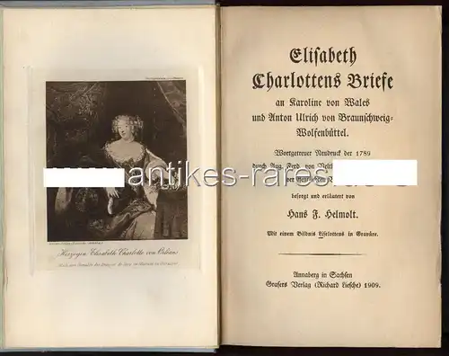 Elisabeth Charlottens Briefe von Hans F. Helmolt 1909 Annaberg in Sachsen