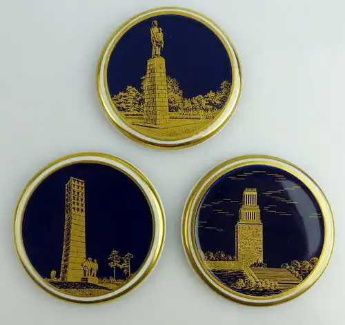 3 Medaillen Weimar Porzellan Made in Germany Orden2737