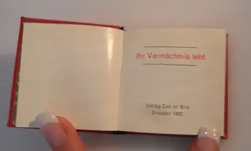 Minibuch: Ihr Vermächtnis lebt Verlag Zeit im Bild Dresden 1982 bu0062