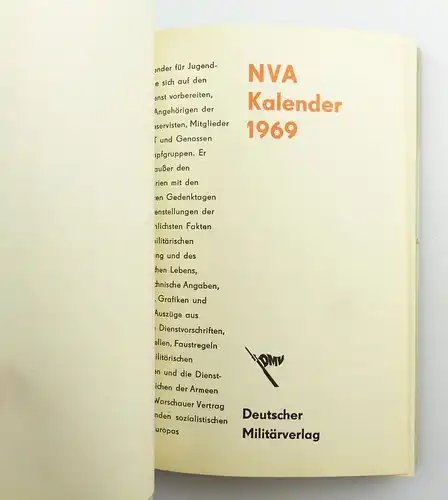 #e5915 Original Taschenkalender der Nationalen Volksarmee NVA Militärverlag 1969