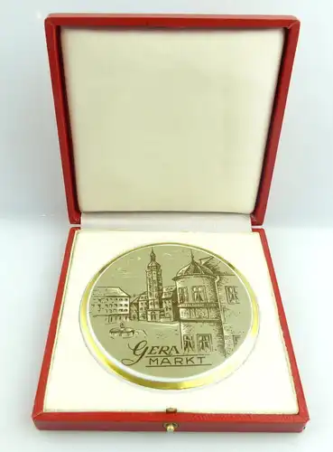Porzellan Medaille Ehrengeschenk: Gera Markt Thüringen e1577
