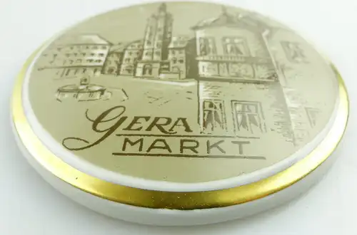 Porzellan Medaille Ehrengeschenk: Gera Markt Thüringen e1577