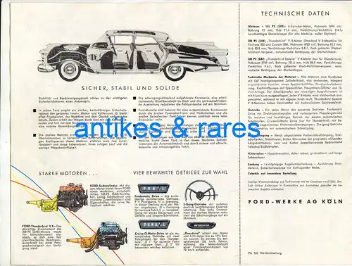 Katalog: Ford 1959, Ford-Werke AG Köln