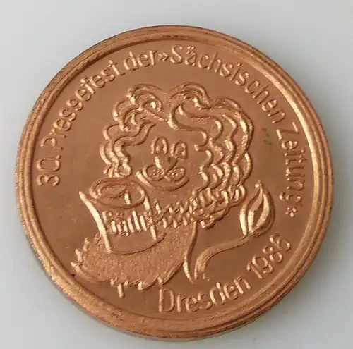 Medaille 30. Pressefest der Sächsischen Zeitung Dresden 1986 / r190