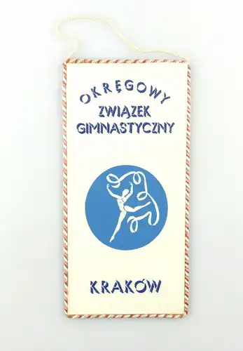 #e6378 Original alter Wimpel Okregowy Zwiazek Gimnastyczny Krakow Polen