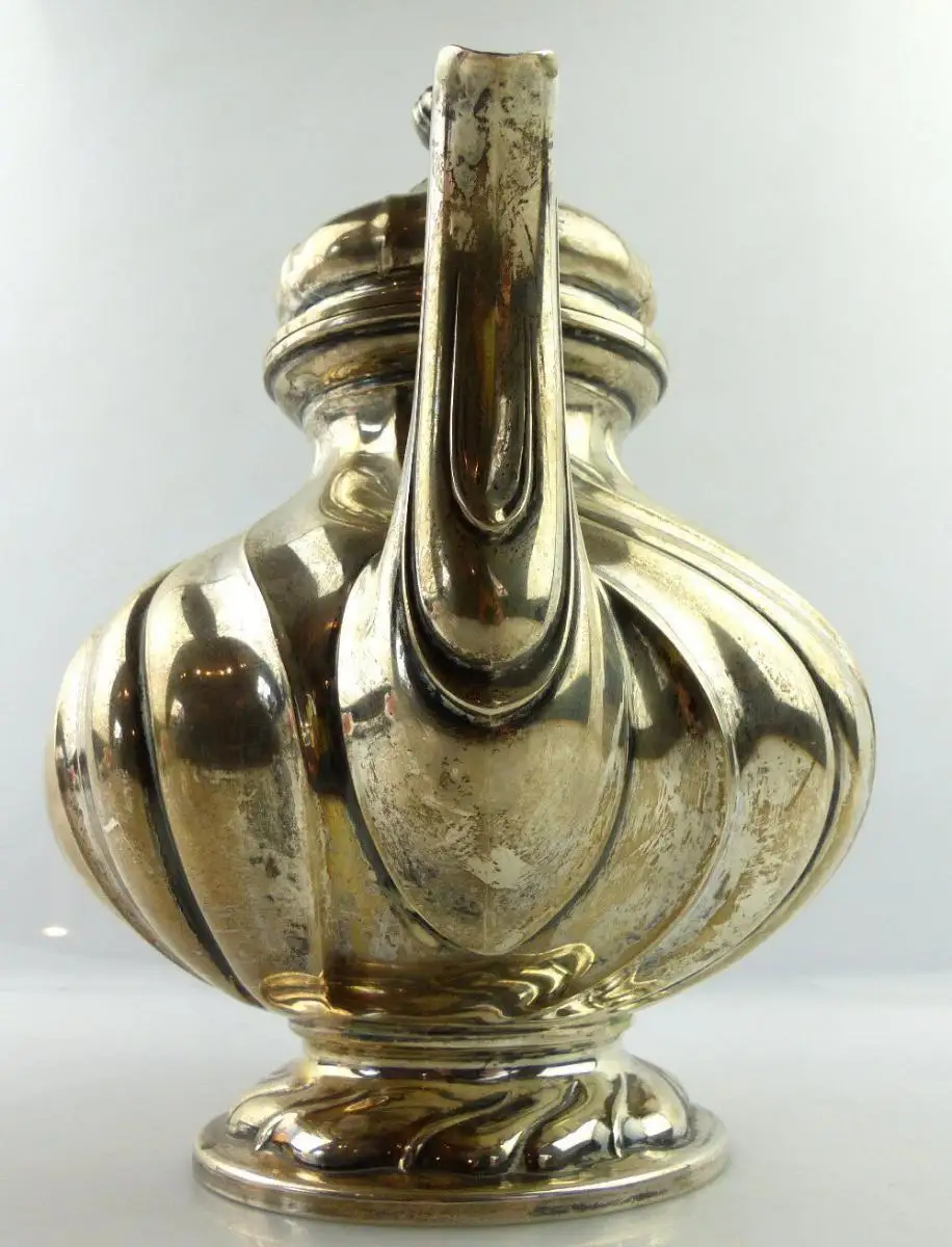 Alte Teekanne / Kanne in 835 (Ag) Silber, Dresdner Hofmuster Gebrüder Kühn e1399 10