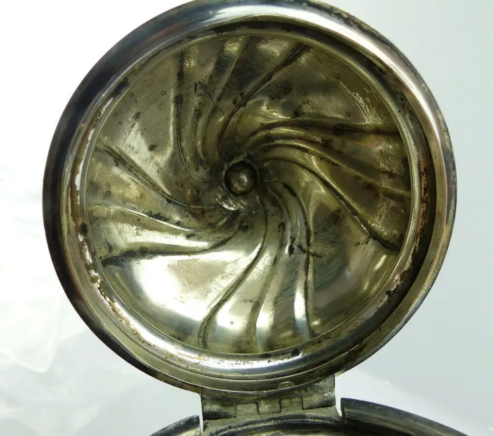Alte Teekanne / Kanne in 835 (Ag) Silber, Dresdner Hofmuster Gebrüder Kühn e1399 11