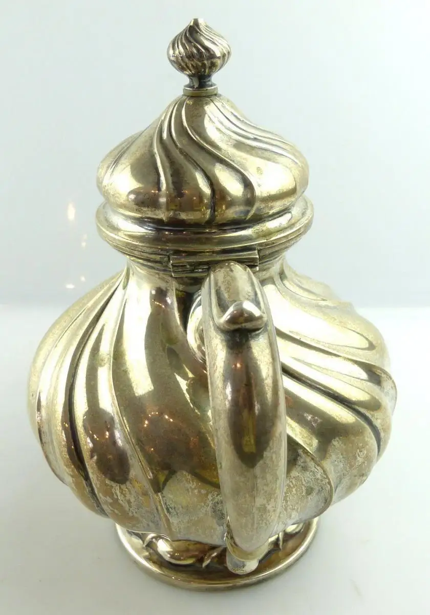 Alte Teekanne / Kanne in 835 (Ag) Silber, Dresdner Hofmuster Gebrüder Kühn e1399 2