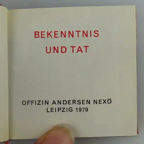 Minibuch: Bekenntnis und Tag 1979 Offizin Andersen Nexö Leipzig Buch1571