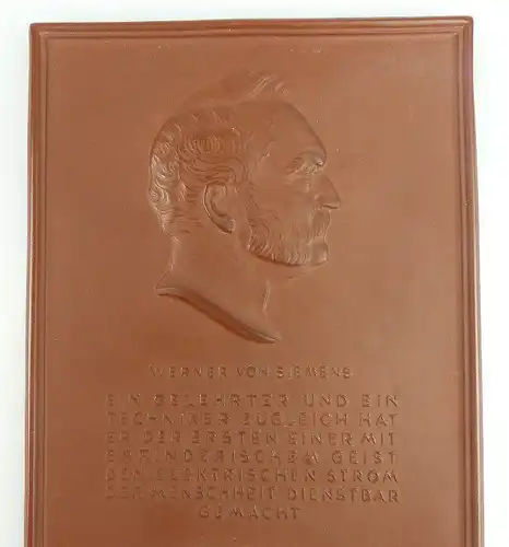 große Meissen Platte: Werner von Siemens 1866-1941 Fehlprägung, Orden1288