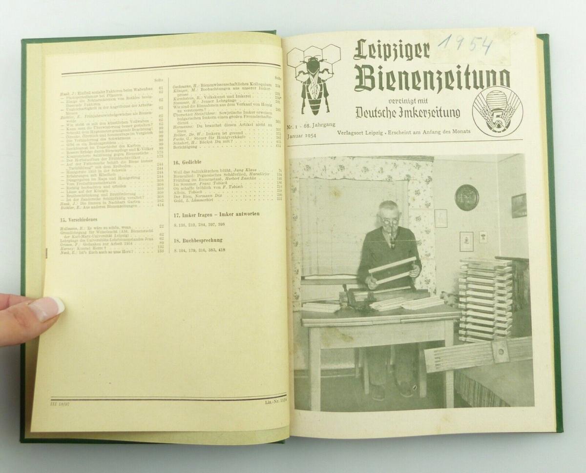 Original Altes Buch Leipziger Bienenzeitung 1954 E Nr Oldthing Varia