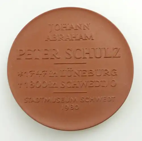 e11537 Böttger Steinzeug Medaille Stadtmuseum Schwedt 1980 OVP