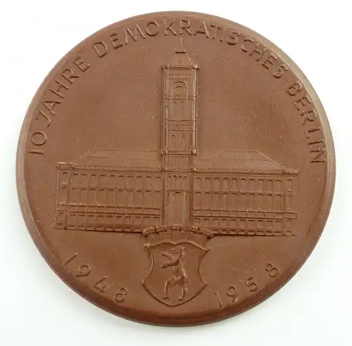 e11518 Meissen Medaille 10 Jahre Demokratisches Berlin 1948 bis 1958 Sozialismus
