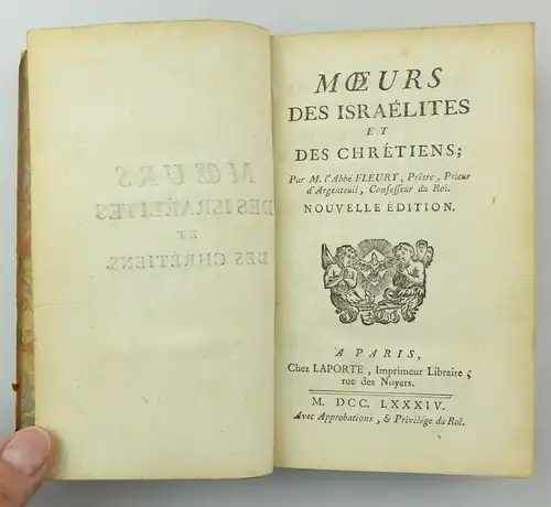 #e8091 Buch: Moers des Israelites et des Chretiens Nouvelle Edition Paris