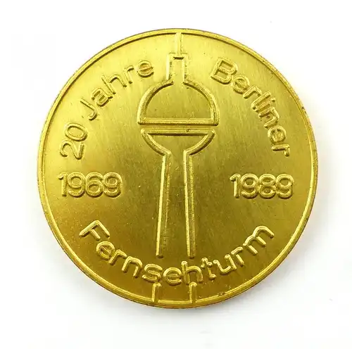 #e8064 Medaille Gaststätten am Fernsehturm 20 Jahre Berliner Fernsehturm 1989